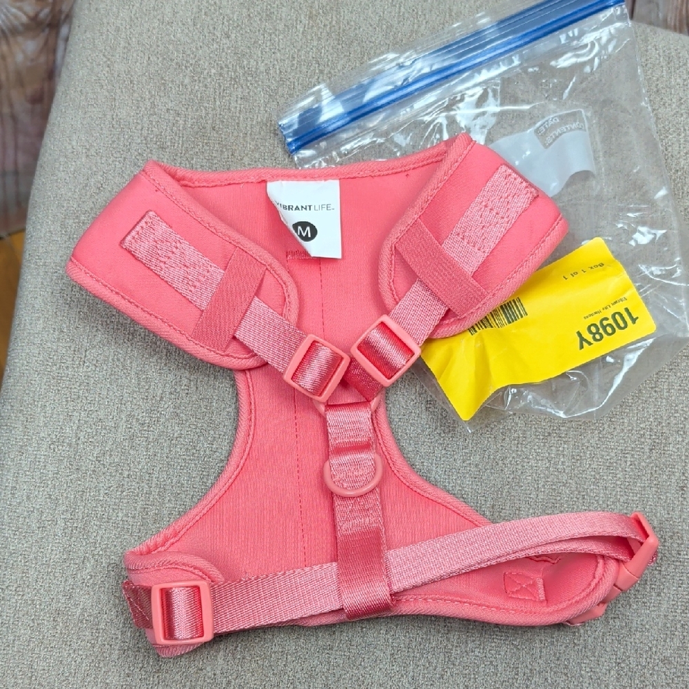 Vibrant Life Pink Dog Harness Medium New